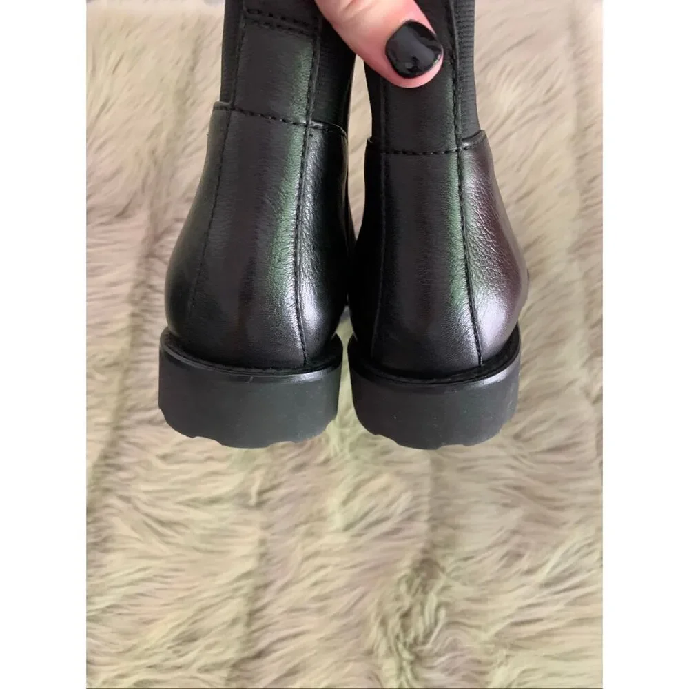 JOHNSTON & MURPHY Womens IRENE Waterproof Leather Booties Black Ankle Boots 8M